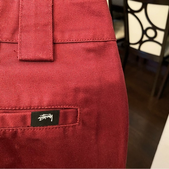 New with Tag Stussy Milo Work Pant Women’s Size 5 Measures 30*29 Flat Front Red - Picture 3 of 8